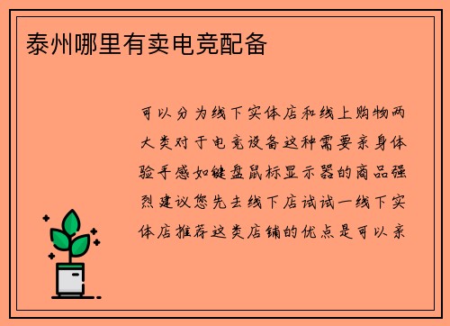 泰州哪里有卖电竞配备